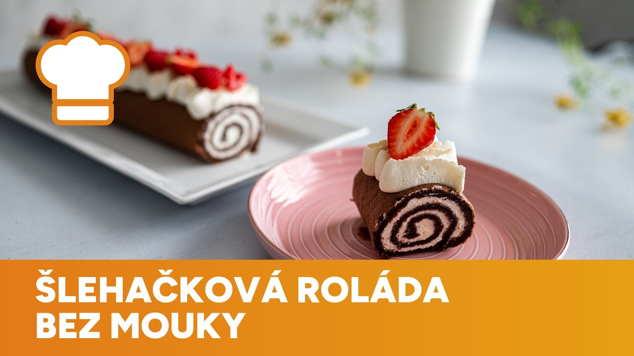 Roláda lehká jako vánek je plná nadýchané šlehačky a její příprava se obejde bez mouky