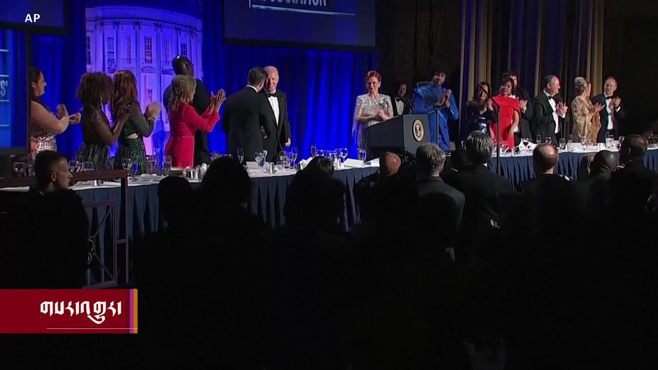 Biden jabs Trump at the correspondents' dinner.
