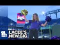 Lacee Griffith shows off her new cheerleading skills