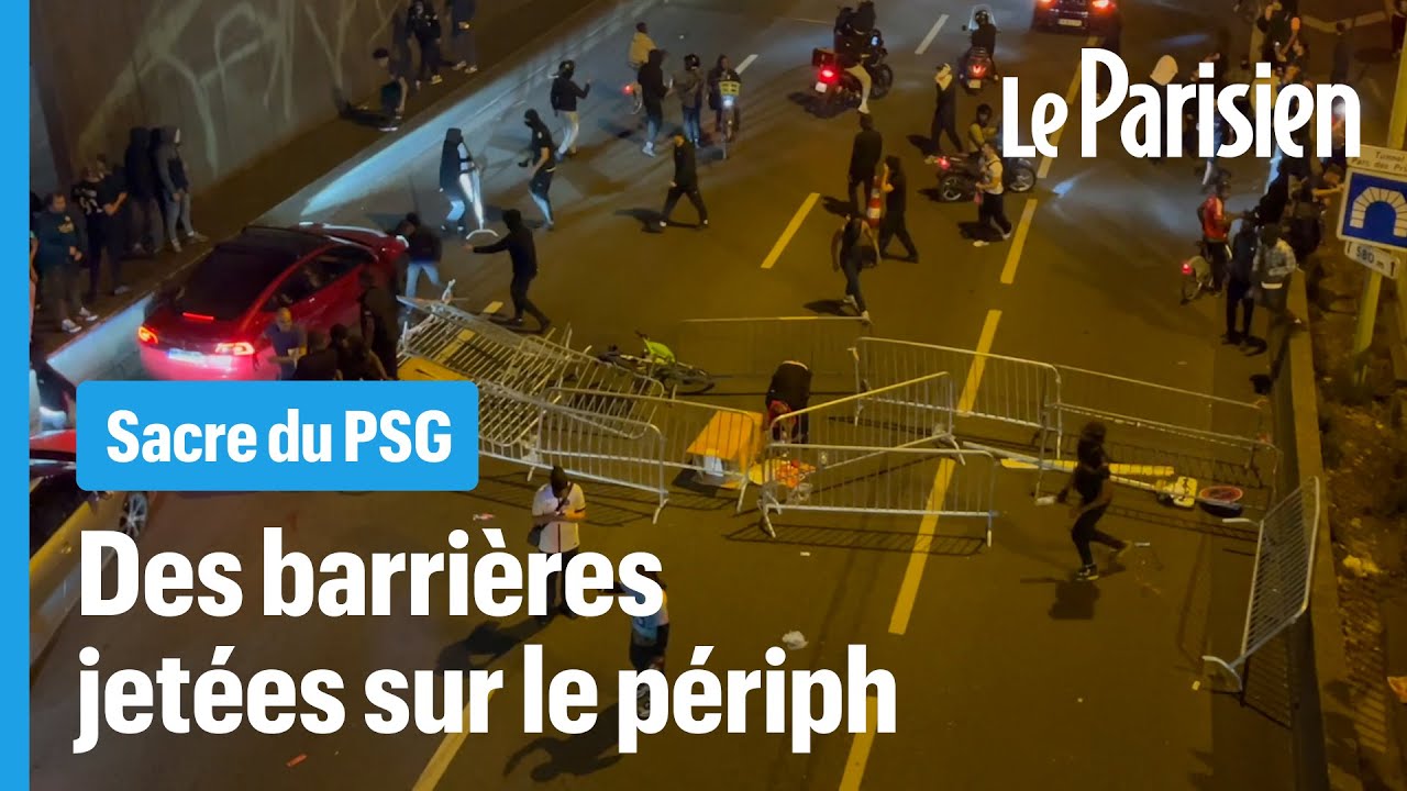 Sacre du PSG : des casseurs jettent des barrières sur le périphérique