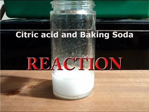 citric acid soda baking experiment water