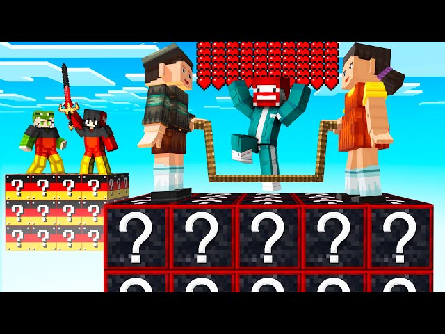 1666888555555533215555 SCHADEN SQUID GAME MESSER in 2v2v2v2 LUCKY BLOCKs KING