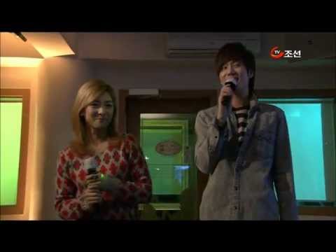 In Young (Luna) singing with Nicky (Kyujong) and THE kiss scene