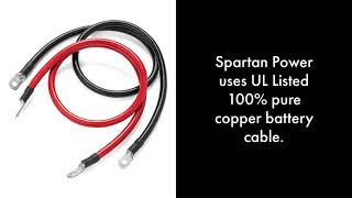 8 ft 4/0 AWG Gauge Battery Cable Set by Spartan Power Many Lengths of Cables to Choose From Made in America 