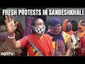What Is Happening In Sandeshkhali | Fresh Protests In Sandeshkhali, Villagers Block Polices Car