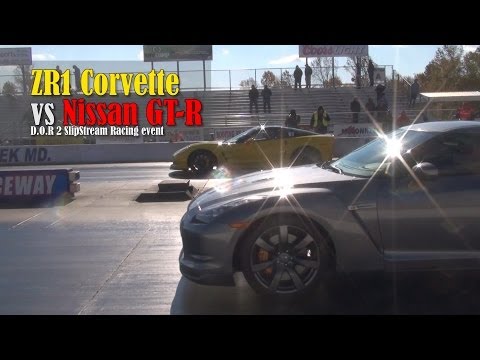Corvette zr1 vs nissan gtr drag race