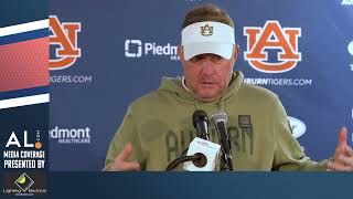 Hugh Freeze addresses the media following Auburn's 28-14 Iron Bowl loss