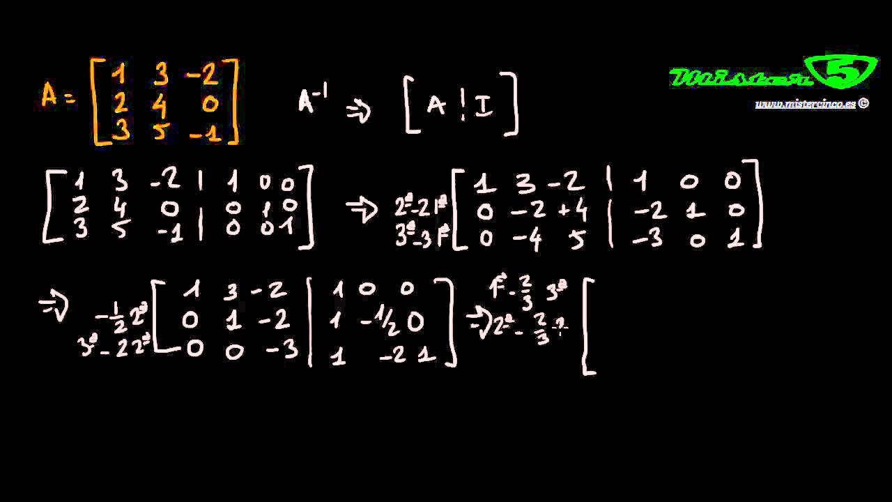 Inversa Matriz 3x3 MÉtodo Gauss Jordan Youtube 2613