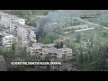 Drone aerials show devastation inflicted on Ocheretyne village in Ukraines Donetsk region  - 01:08 min - News - Video