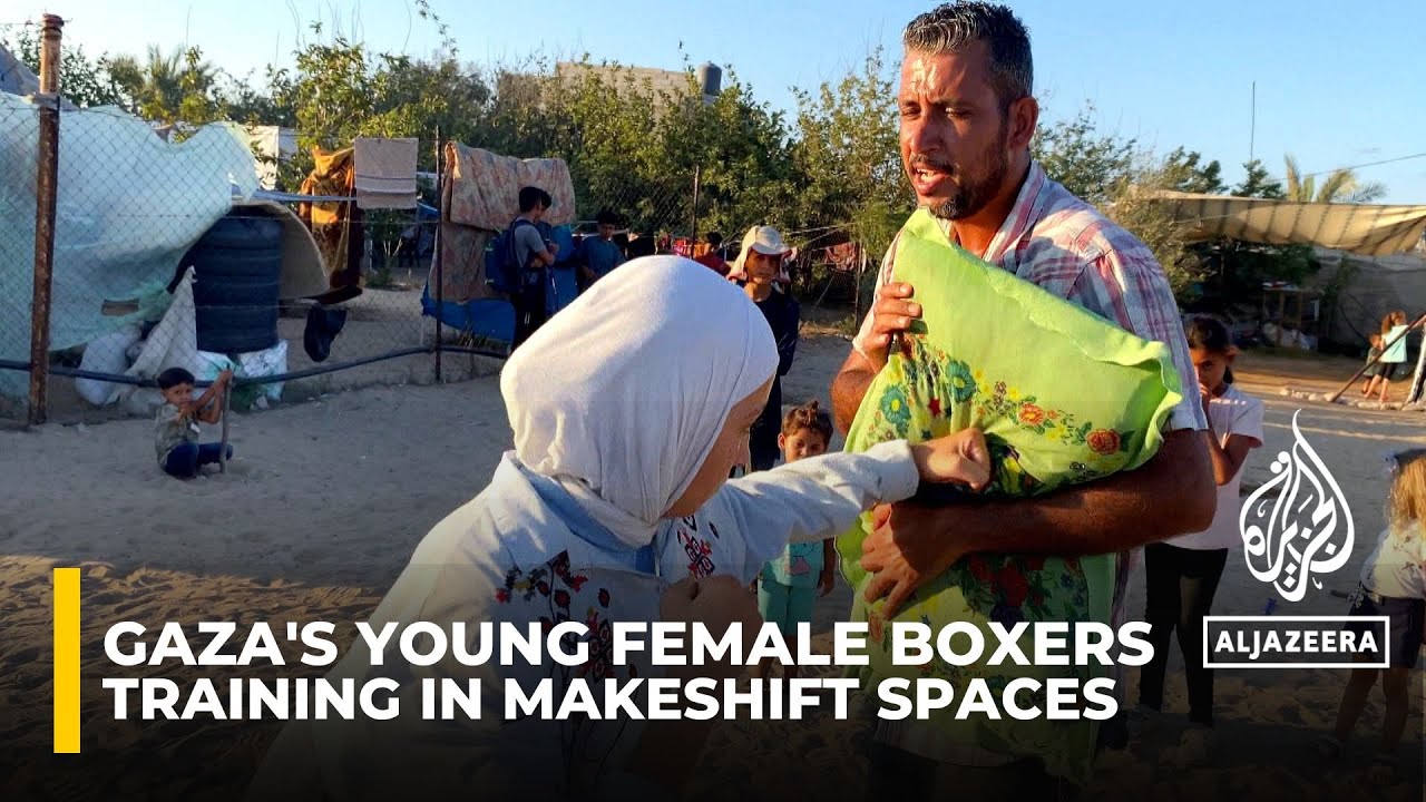 Gaza's young female boxers train in makeshift spaces after club's destruction amid war