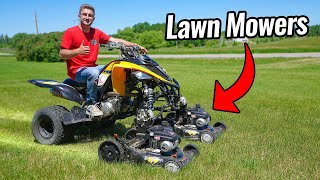 Mowing the Lawn with My Four Wheeler!