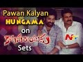 Pawan Kalyan, Shruthi Haasan on Katamarayudu sets