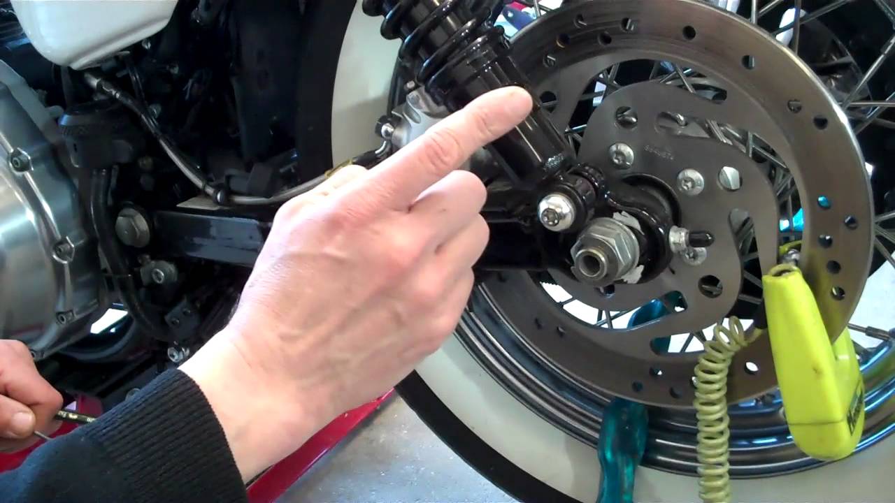 Delboy's Garage, Harley Davidson rear wheel alignment ... 1998 harley sportster wiring diagram 