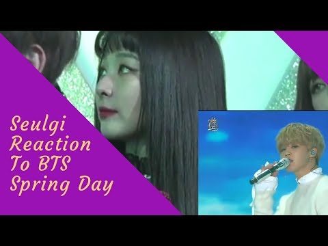 Red Velvet Seulgi Reaction to BTS (방탄소년단) Spring Day at GDA 180110 / 레드벨벳 슬기 HD Fancam