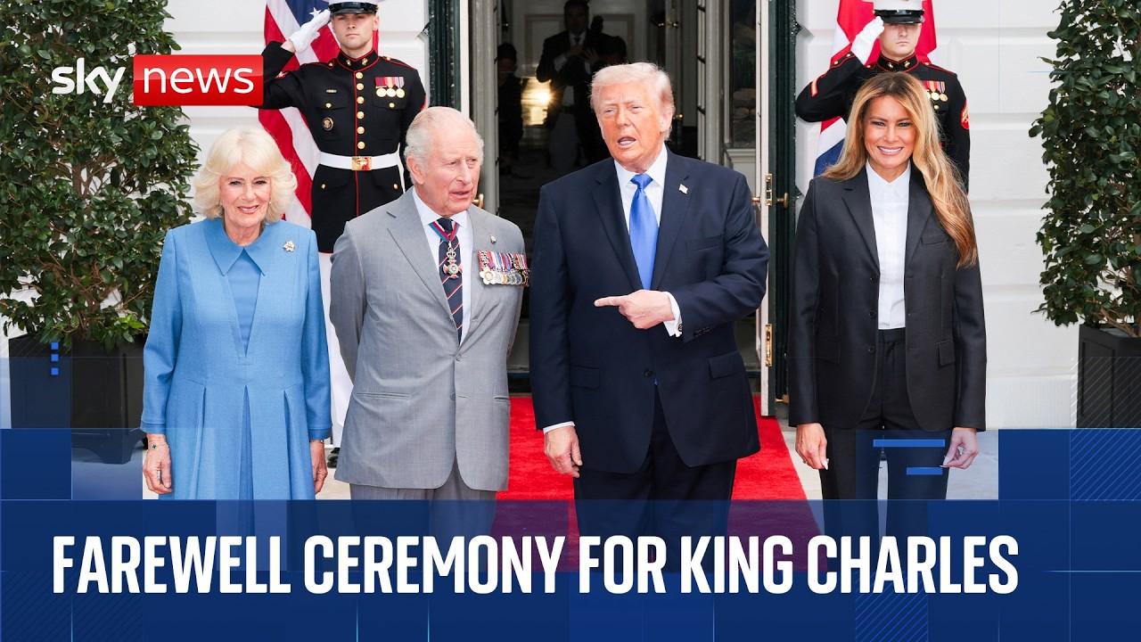 Donald Trump hosts farewell ceremony for King Charles