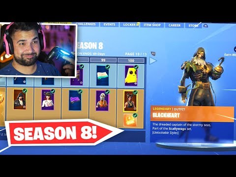 Fortnite Season 8的懶人包 影音整理 懶人部落 熱門懶人包 - new fortnite season 8 battle pass unlocked tier 100 rewards