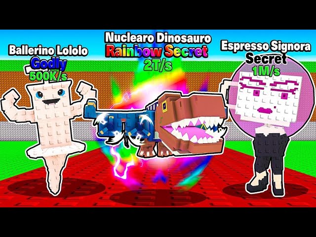 I used INFINITE LUCK & UNLOCKED NEW Nuclearo Dinosauro SECRET in Roblox Steal a Brainro