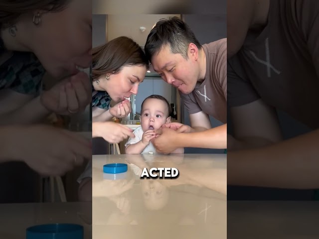 Genius parents tricked baby to drink medicine 🥺❤️ #shorts