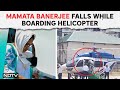 Mamata Banerjee Injured | Mamata Banerjee Slips And Falls While Boarding Helicopter