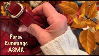 ASMR Purse rummage(No talking)Purse & wallet sorting/leather and vinyl squeezing