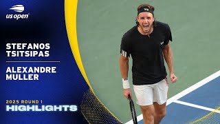 Stefanos Tsitsipas vs. Alexandre Muller Highlights | 2025 US Open Round 1
