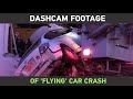 Dashcam footage: Moment car goes airborne, plows into 2nd floor of office building