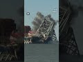 Watch controlled demolition of largest remaining span on collapsed Baltimore bridge  - 00:18 min - News - Video