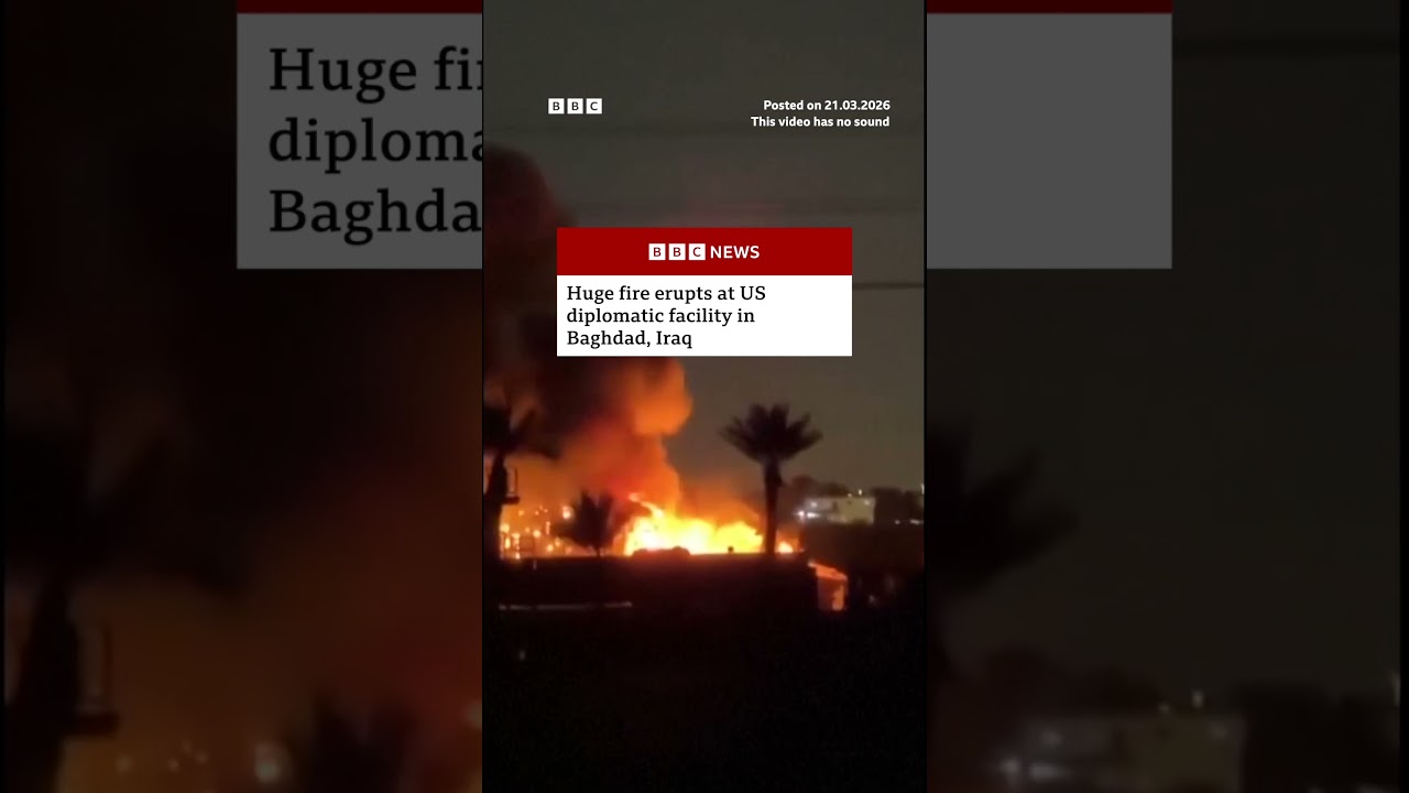 Huge fire erupts at US diplomatic facility in Baghdad, Iraq. US Iran Iraq Baghdad BBCNews