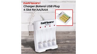 Pratinjau video produk Taffware Charger Baterai USB Plug 4 slot for AA/AAA - B-04