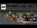 Fierce competition as annual dragon boat racing festivals held in Beijing and Hong Kong