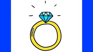 איך לצייר טבעת עם יהלום