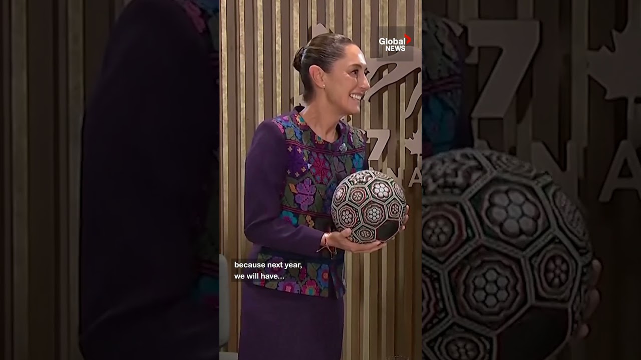 Mexico’s Sheinbaum gifts Carney Indigenous-made soccer ball in Canada ahead of 2026 World Cup