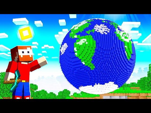 Ik Bouw PLANEET AARDE In Minecraft Survival!