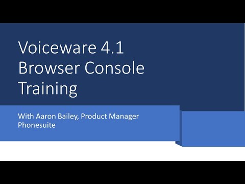 Voiceware 4 1 Browser Console Training