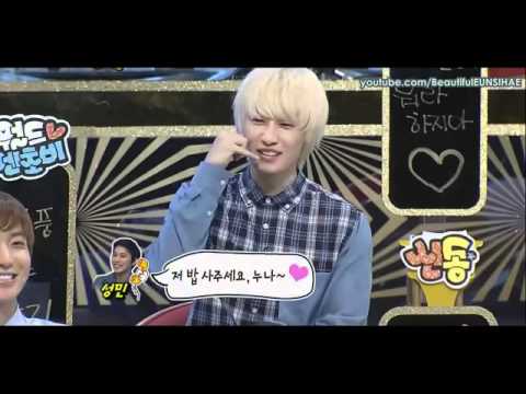 Eunhyuk imitate Sungmin how to talk a girl and manager on phone
