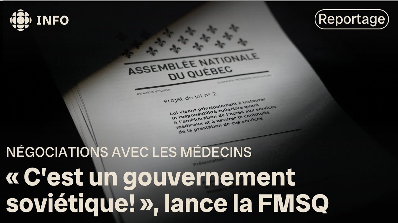Négociations avec les médecins : Québec dépose sa loi spéciale