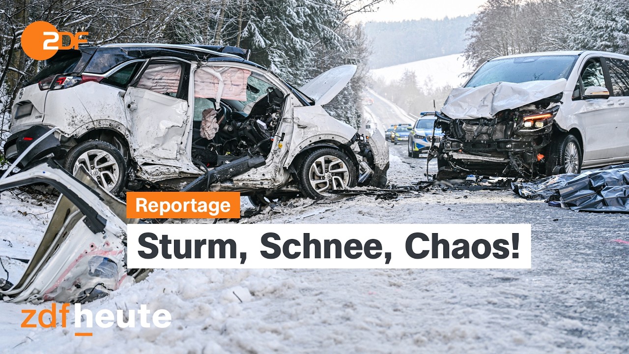 Sturmtief Elli zieht durch Deutschland und legt den Alltag lahm | ZDF Länderspiegel