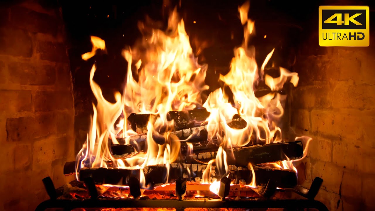 🔥 Tranquil Fireplace Ambience: Crackling Fire Sounds, Burning Logs and a Soothing Glow for Sleep 4K