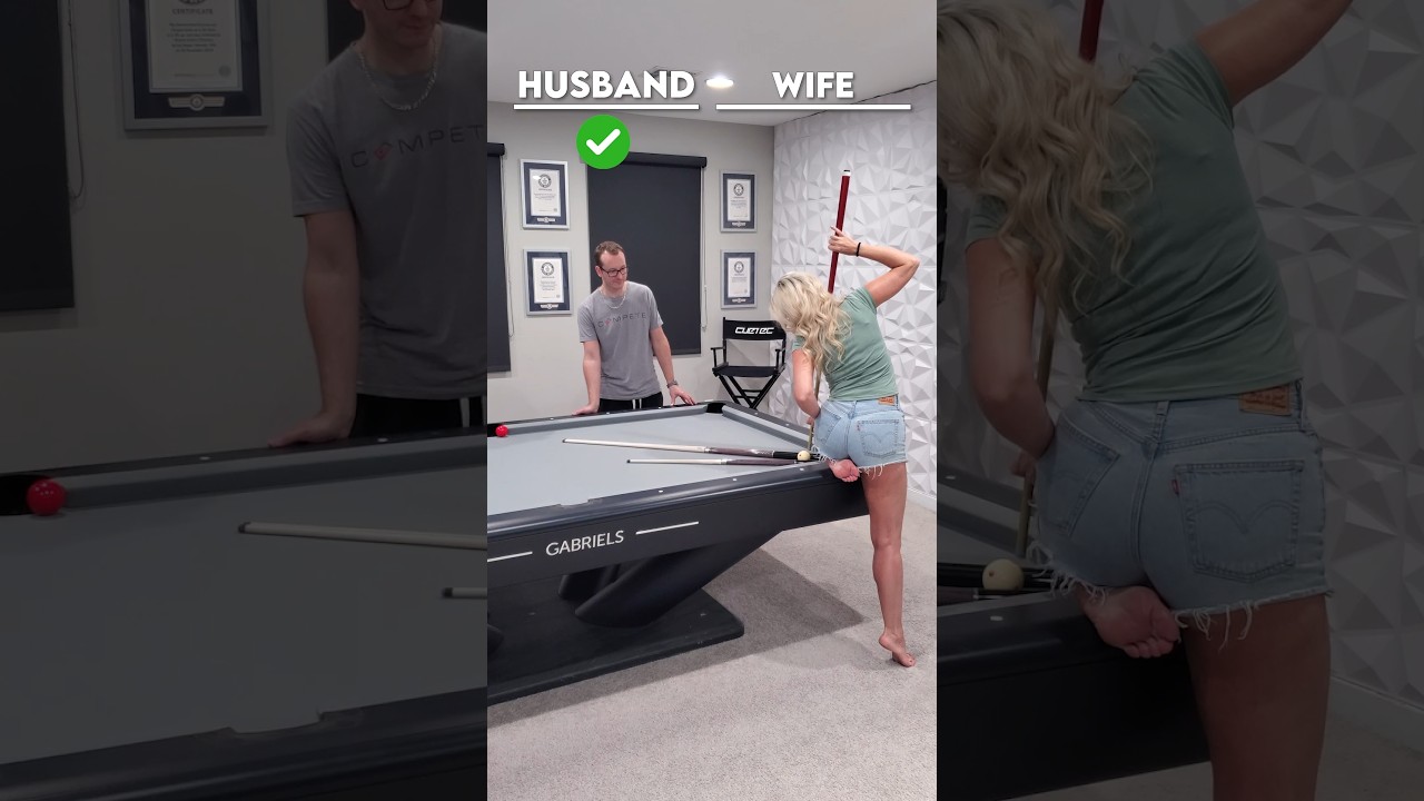 WIFE VS HUSBAND - POOL TRICKS!! 😍🎱❌✅