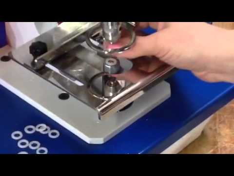 Micron PL-10 Pneumatic Attaching Machine # 1-J Self Piercing grommet with the plastic washer Installation