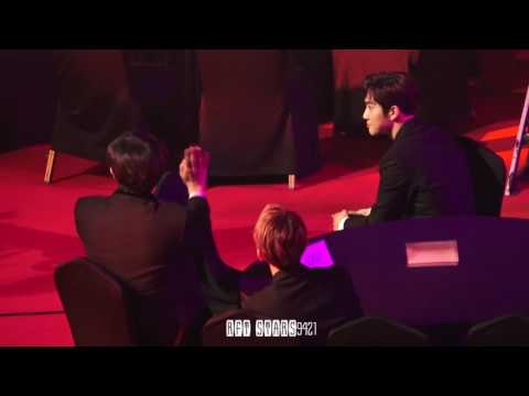 170222 가온 EXO 엑소 가수석 - 블랙핑크 불장난 춤추는 찬열 준면 백현 Chanyeol Suho Baekhyun Reaction to BLACKPINK @ GAON