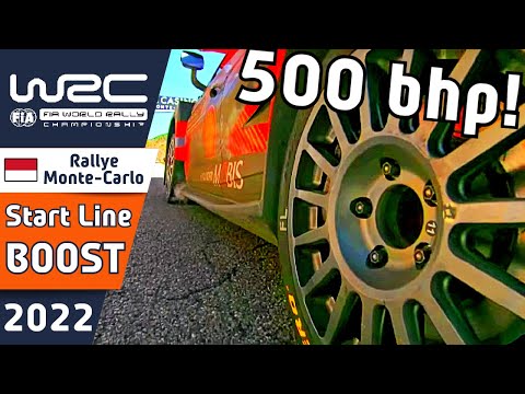 WRC Rally Hybrid Boost in Action : 500bhp off the start line! WRC Rallye Monte-Carlo 2022