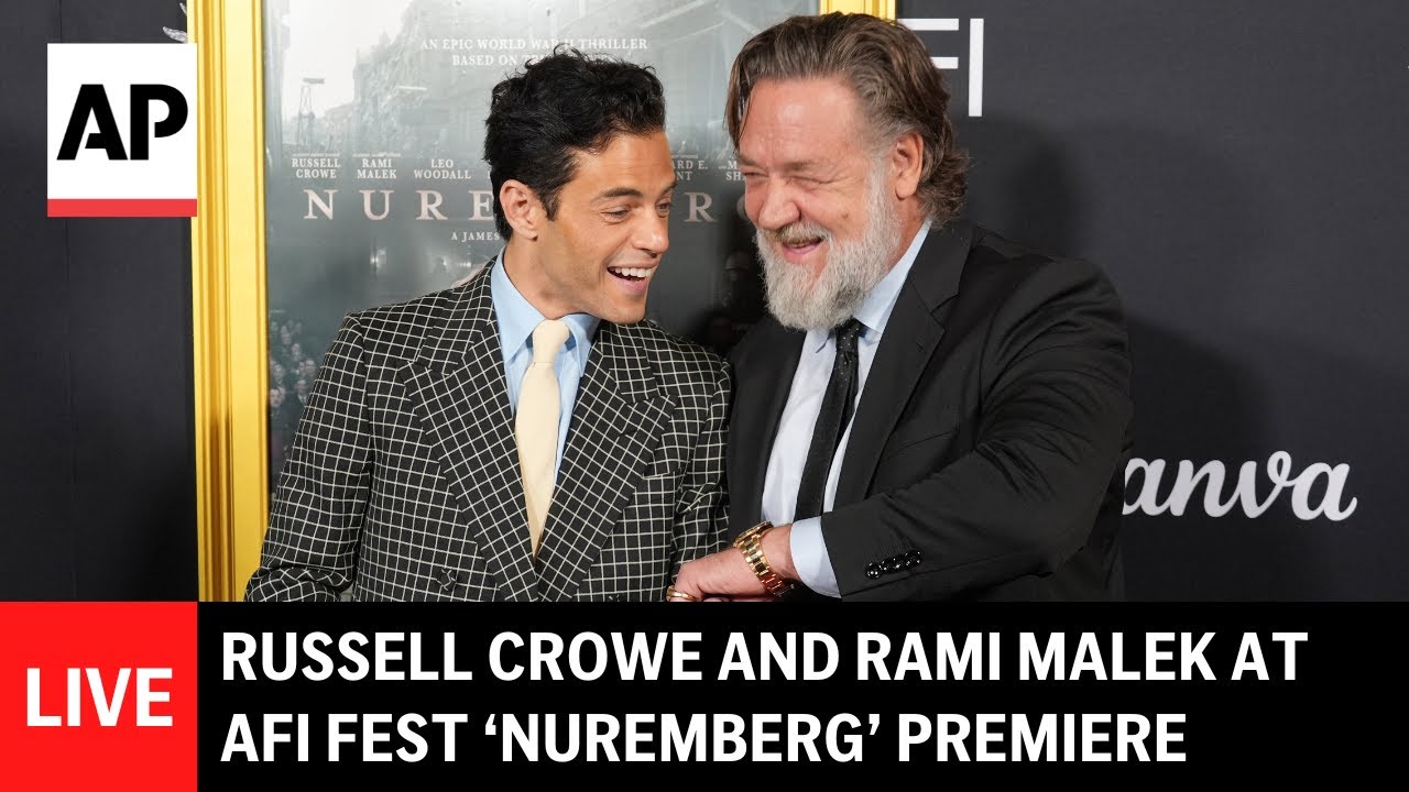 LIVE: Russell Crowe and Rami Malek attend ‘Nuremberg’ premiere at AFI Fest