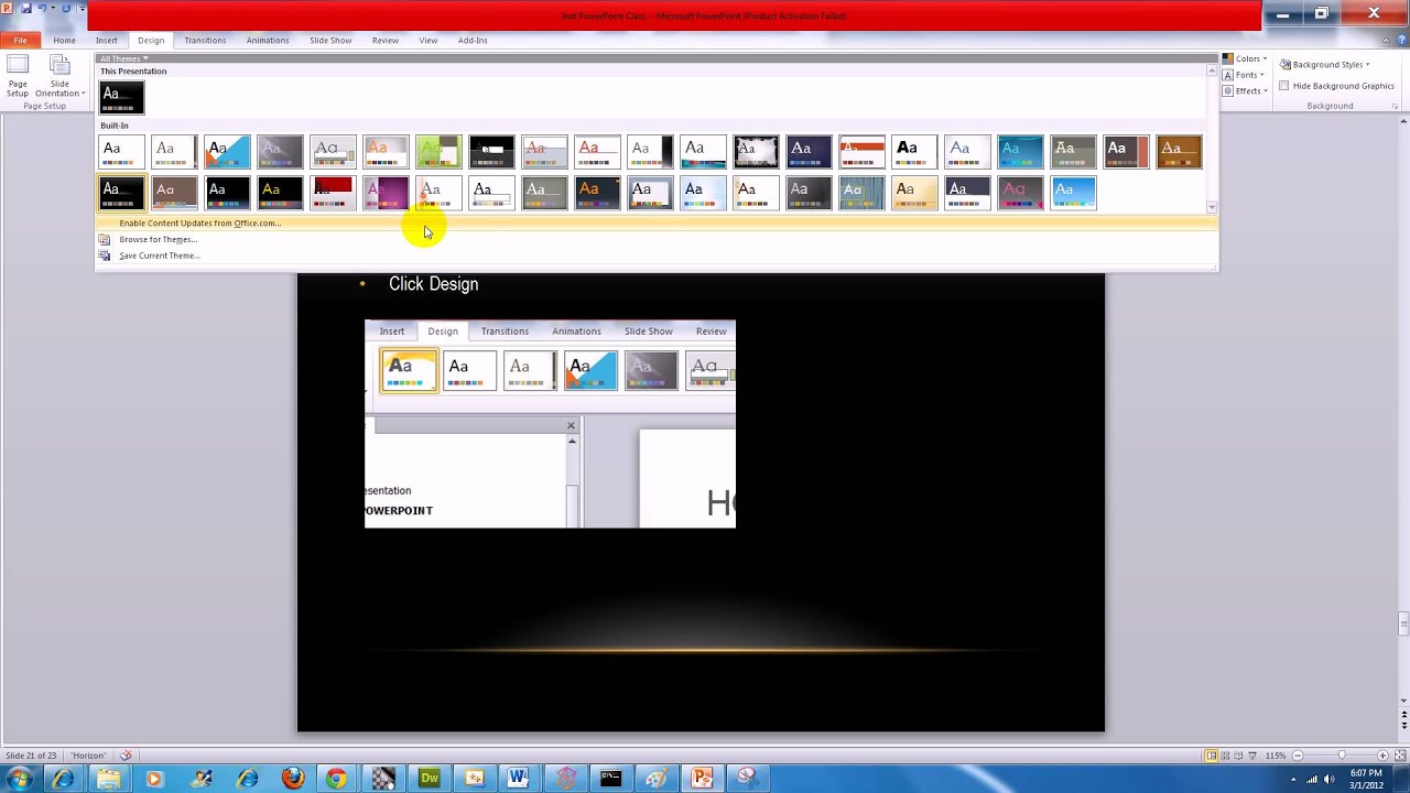 PowerPoint 2010 How to Import a New Master Template or Theme Into Your