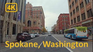 Driving in Downtown Spokane, Washington - 4K60fps