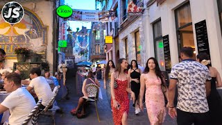 40 minute Evening walk in Brussels, Belgium. Nightlife & City Centre