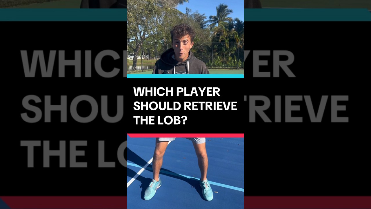 Which player should retrieve the lob? #pickleball #pickleballtips #shorts