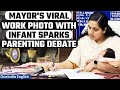 Youngest Mayor Arya Rajendran Sparks Debate by Working with Newborn