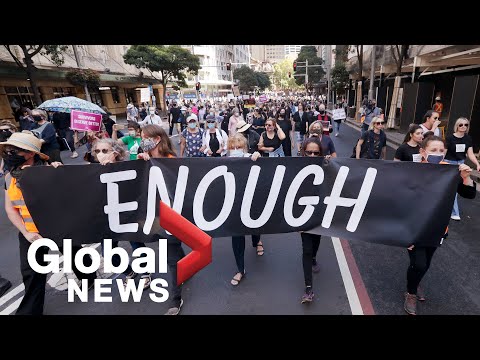 Upload mp3 to YouTube and audio cutter for Tens of thousands rally in Australia against sexual assault, gendered violence download from Youtube