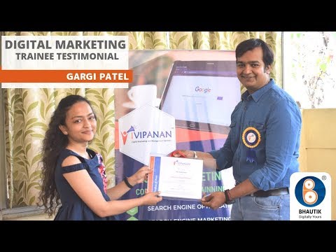 Digital Marketing Certificate Course Testimonial by Gargi Patel | Bhautik Sheth